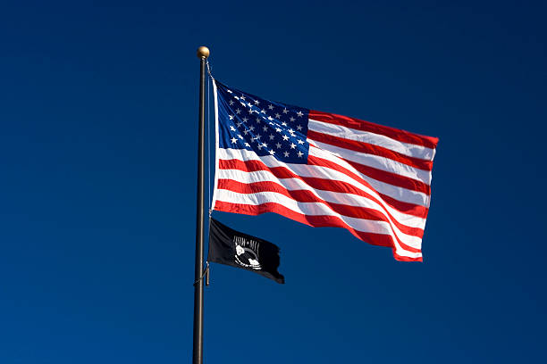 istock American and POW MIA Flags 92653739