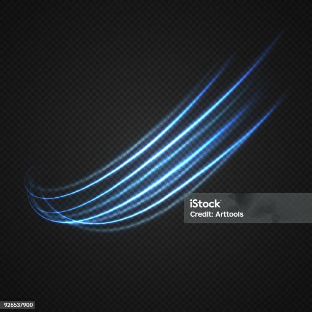 Neon Blurry Circles At Motion Stock Illustration - Download Image Now - Speed, Light - Natural Phenomenon, Light Trail