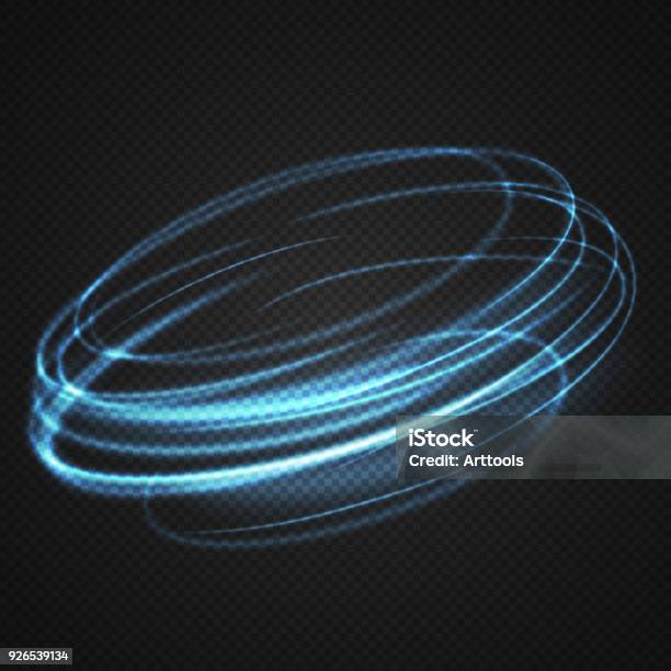 Neon Blurry Circles At Motion Stock Illustration - Download Image Now - Light - Natural Phenomenon, Circle, Spinning