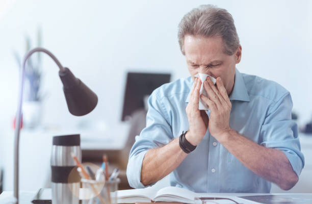 istock Cheerless depressed man having a running nose 926539782