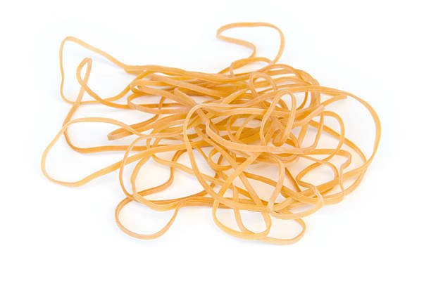 istock Pile of rubber bands on white 92654185