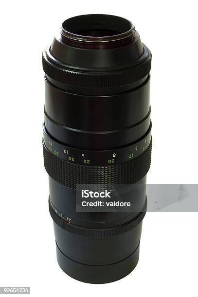 Slr Telelens Su Sfondo Bianco - Fotografie stock e altre immagini di Acciaio - Acciaio, Accudire, Adulto