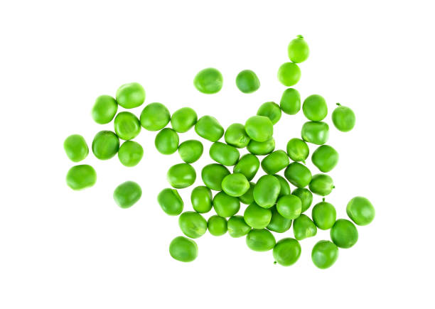 istock Fresh corn of green peas isolated on white background, top view 926543170