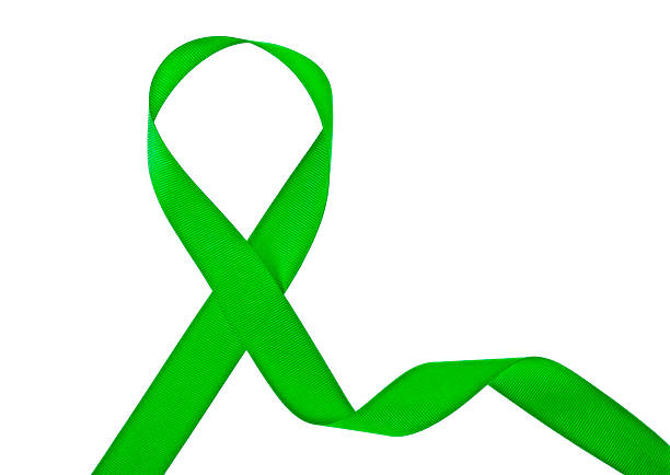 istock Green awareness ribbon isolated on a white background 926543192