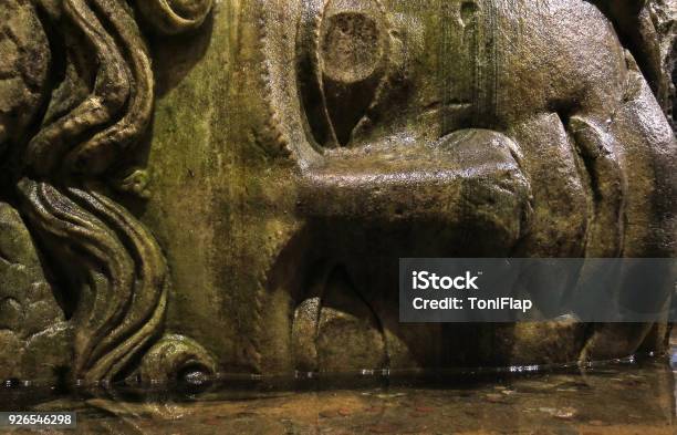 Medusa Head In The Basilica Cisterna In Istanbul Turkey Stock Photo - Download Image Now