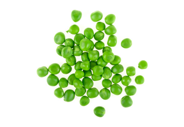 istock Fresh green peas isolated on a white background, top view 926550176