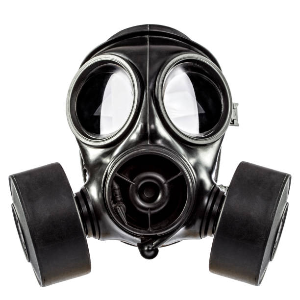 máscara de gas en blanco - careta antigás fotografías e imágenes de stock
