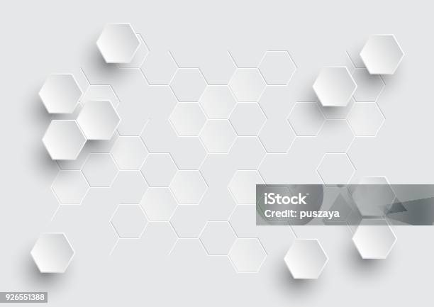 Hexagonal Geometric Abstract Background - Arte vetorial de stock e mais imagens de Hexágono - Hexágono, Plano de Fundo, Tridimensional