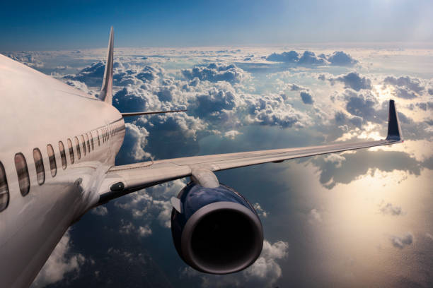 Body of an Airplane Flying Through Dark Clouds