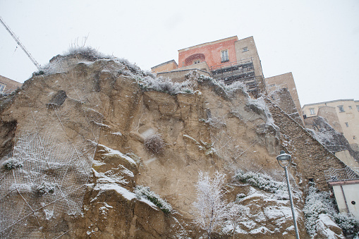 Cliffs and buildings of the quarter called \