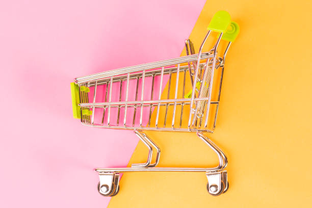 istock shopping basket on a colored background. 926559506