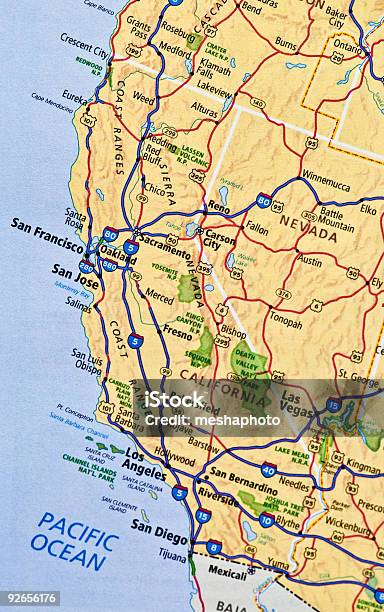 Estados Unidos Del Oeste Foto de stock y más banco de imágenes de California - California, Mapa, Topografía