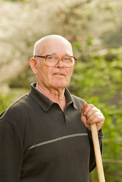 istock Elderly man relaxing after work in garden 92656407