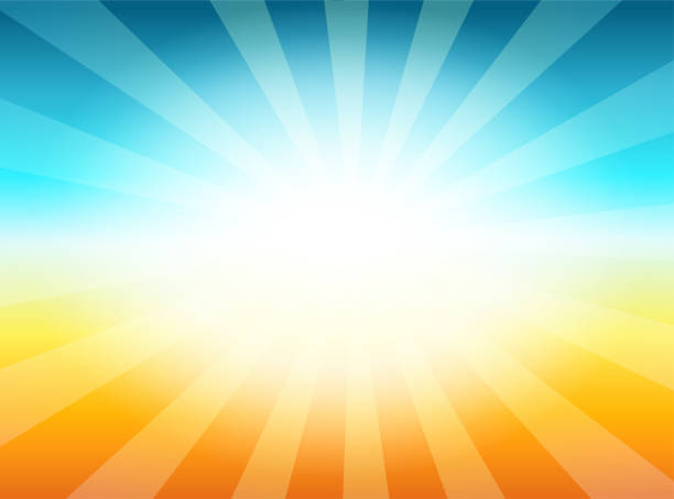 아름 다운 태양 광선 텔레비전 빈티지 배경 - sunrise stock illustrations