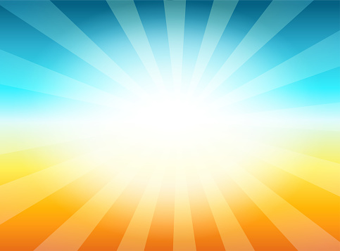 Beautiful Sun with Rays Television Vintage Background, Vector Illustration