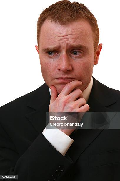 Hombre De Negocios Confusa Foto de stock y más banco de imágenes de Blanco - Color - Blanco - Color, Cabello humano, Camisa