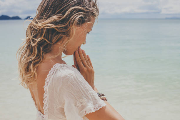 istock Dreamy girl on beach 926577796