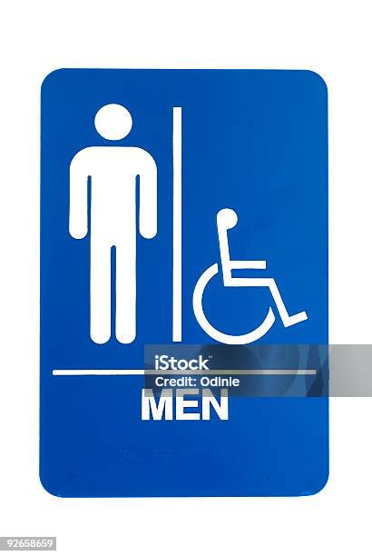 Men Bathroom Sign Stock Photo - Download Image Now - Adult, Authority, Blue