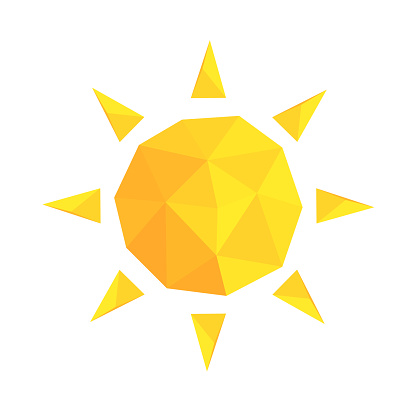 Geometric sun icon illustration