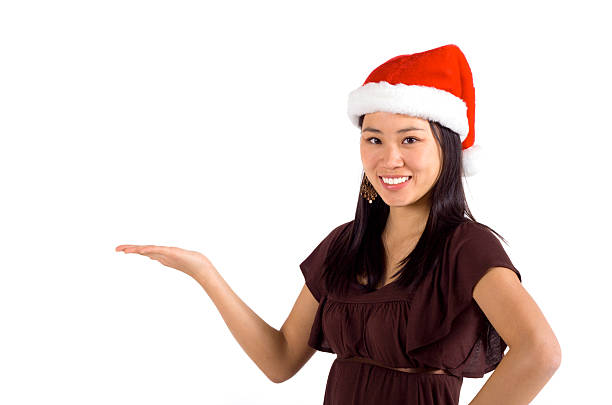 Christmas Girl with Copy Space stock photo