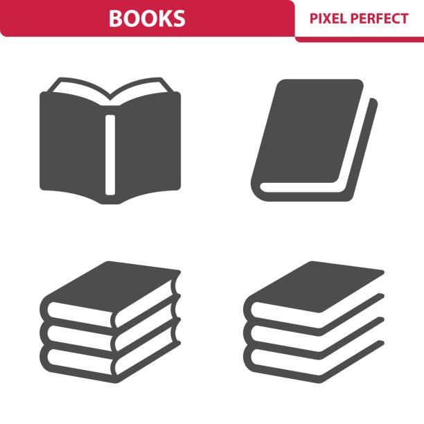 ilustraciones, imágenes clip art, dibujos animados e iconos de stock de iconos de libros - book
