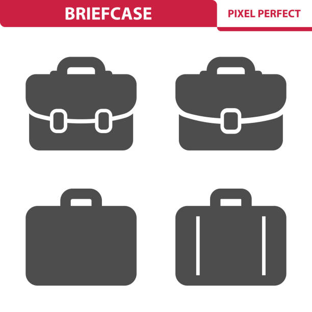 Briefcase Icons Professional, pixel perfect icons depicting various briefcase concepts. suitcase stock illustrations