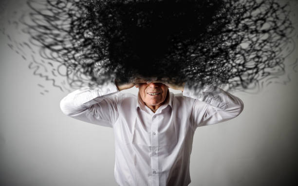 istock Old man and chaos. Imagination or chaos concept. 926605782