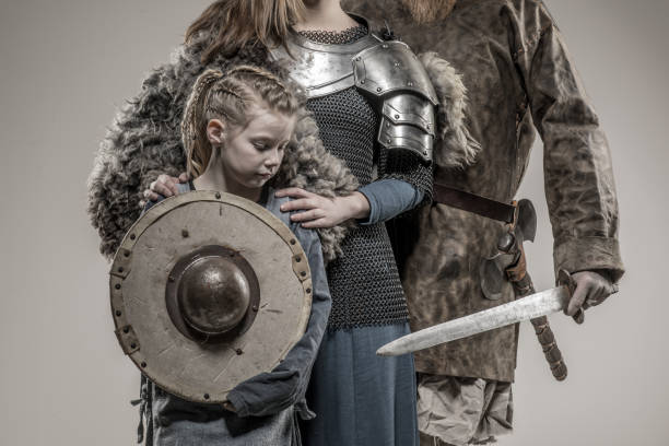 istock Viking warrior family in studio shoot 926613596