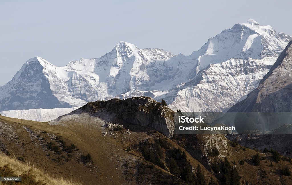 Jungfrau e Eiger, Moench. - Foto de stock de Jungfrau royalty-free
