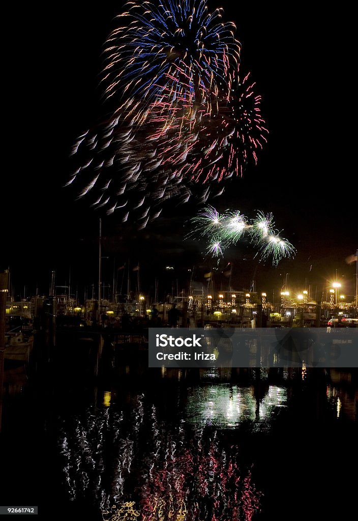 Fireworks at Marina Bay  African Ethnicity Stock Photo