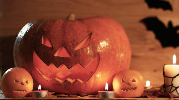 istock Halloween pumpkin with scary face 926618494