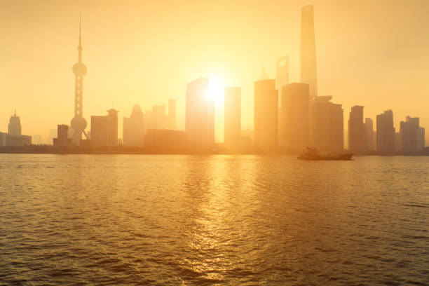 istock Shanghai Skyline at sunrise 926628302
