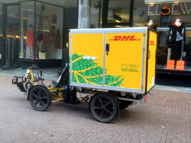 DHL Electric Cargo Bike stock photo