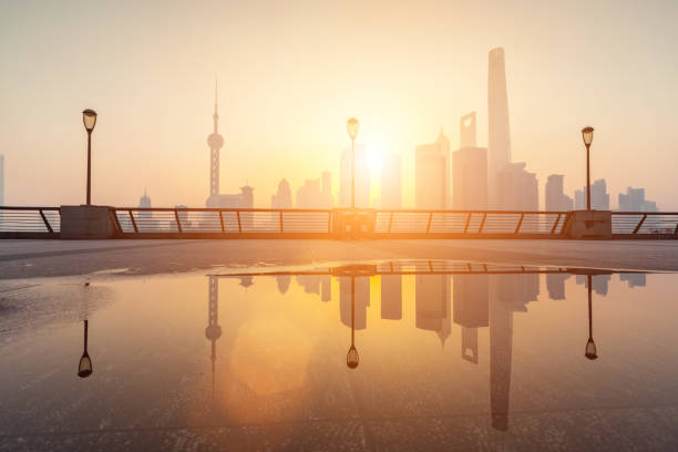 View of Shanghai Lujizui Financial District and the bund.