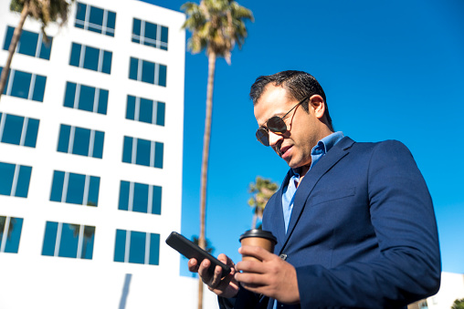 Businessman outdoors in Los Angeles.
