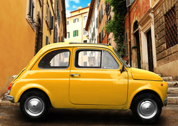 istock Retro car in Rome Italy 926636974