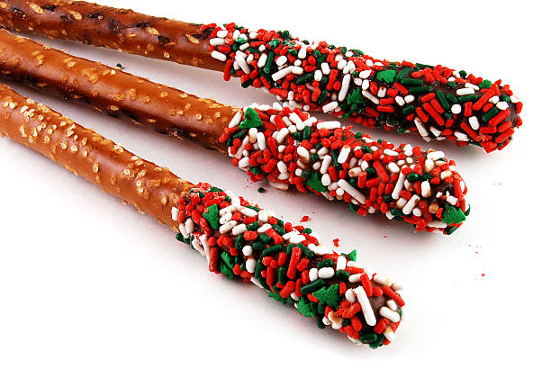 istock Holiday Pretzels Sticks Dipped In Chocolate With Sprinkles 92663727