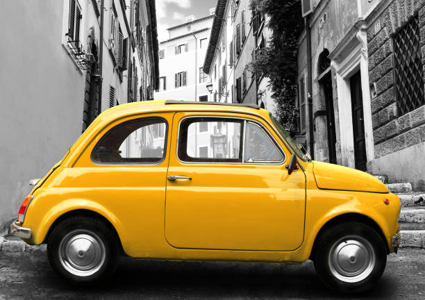 istock Retro car in Rome Italy 926637382