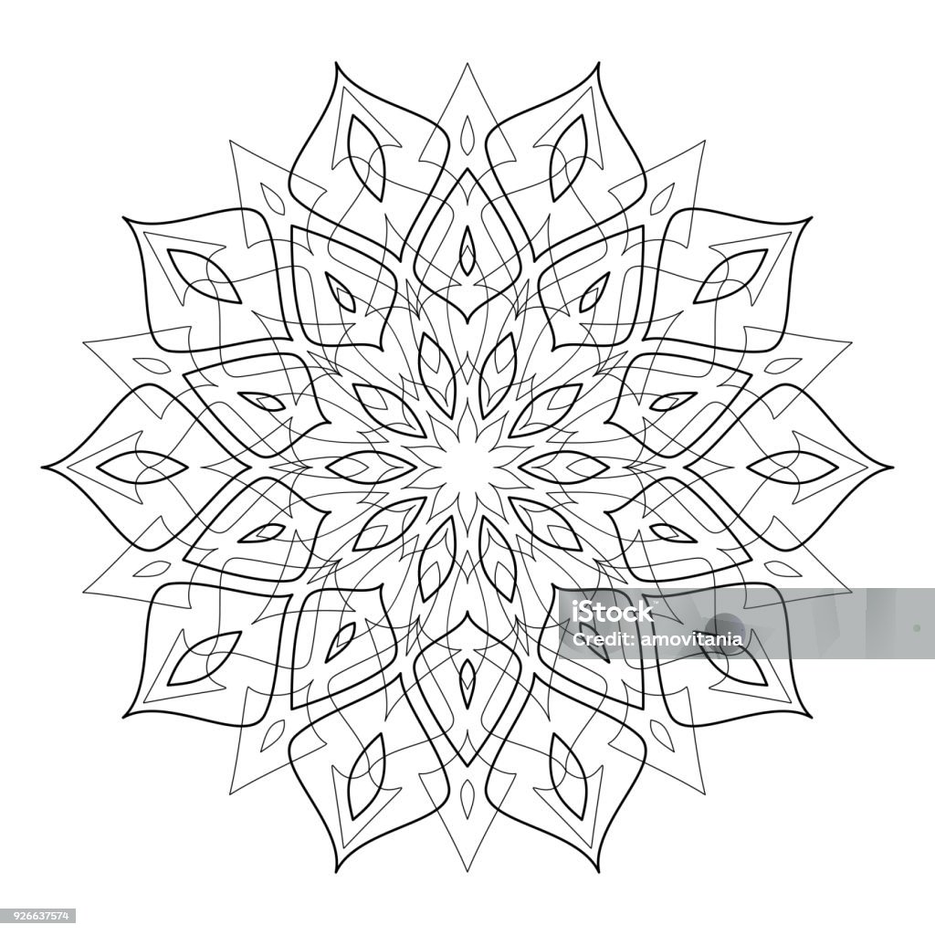 Mandala Vector Design Element Mandala Vector Design Element. Round ornament decoration. Line flower pattern. Stylized floral motif. Chakra symbol for meditation yoga . Complex flourish weave medallion. Tattoo print Abstract stock vector