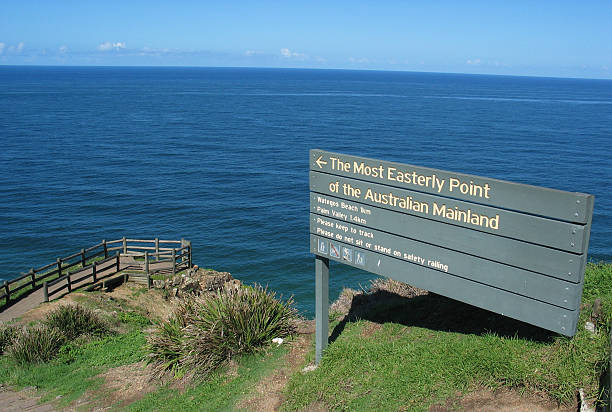 The Most Easterly Point of Australia stock photo