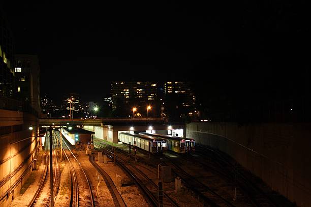 Subway Station at Night stock photo