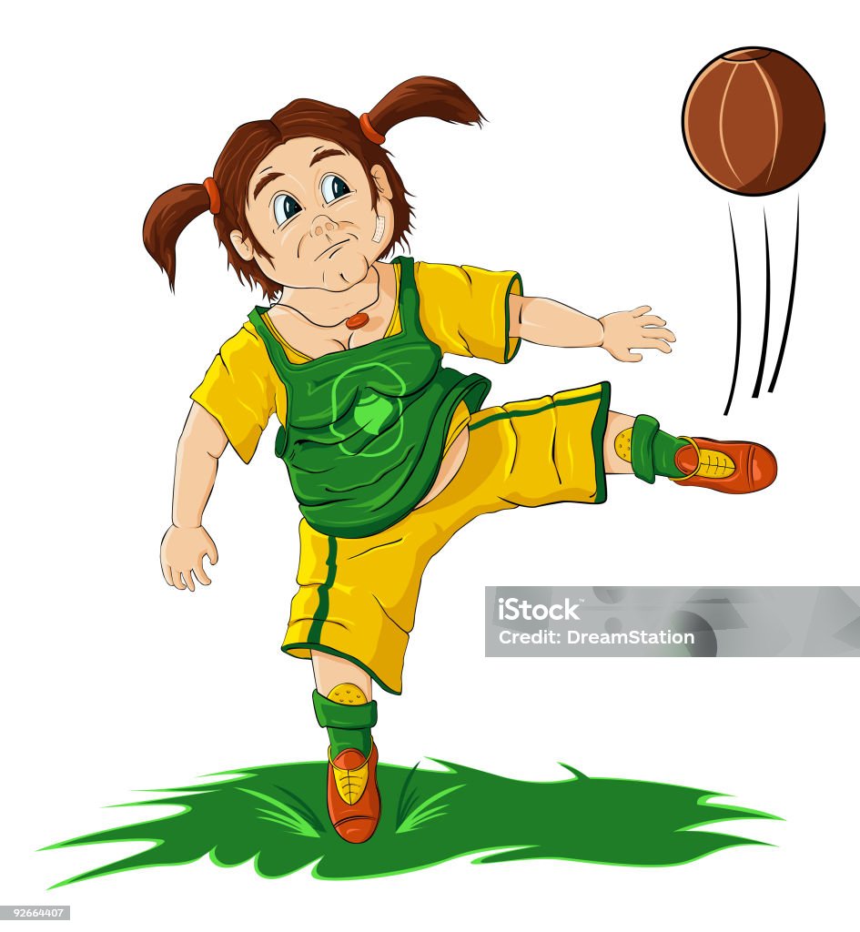 Lady Joueur de football - Illustration de Adolescent libre de droits