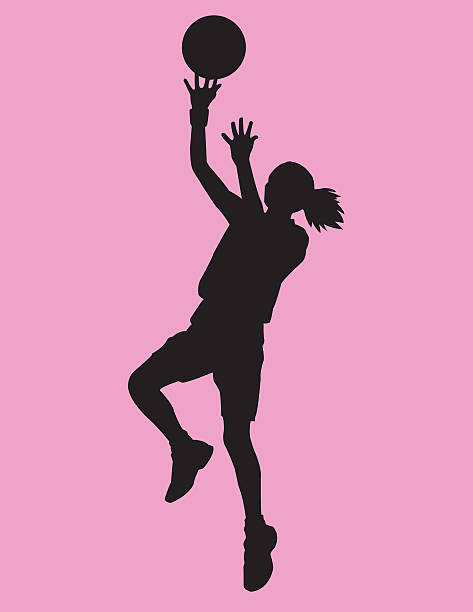 ilustrações, clipart, desenhos animados e ícones de garota de basquete - basketball silhouette sport athlete