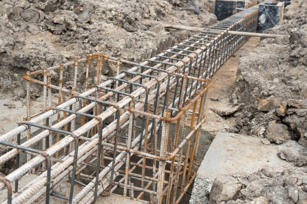 istock Reinforcement steel bars for building at construction site. 926653520