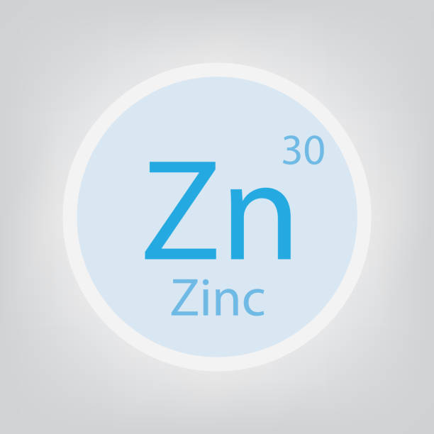 Zinc Zn chemical element icon Zinc Zn chemical element icon- vector illustration zinc element stock illustrations