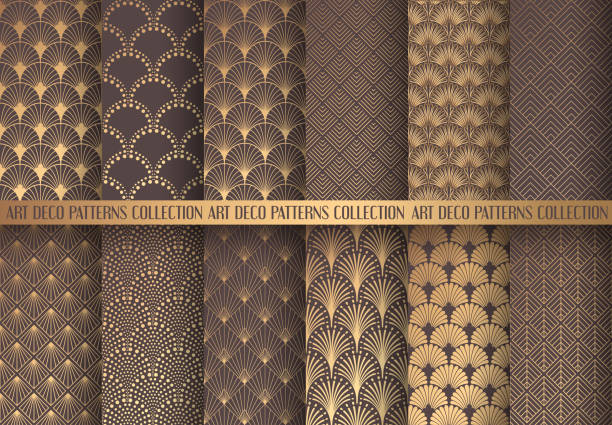 アールデコ パターン セット - art deco 1930s style pattern design点のイラスト素材／クリップアート素材／マンガ素材／アイコン素材
