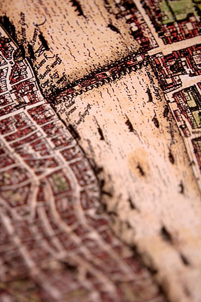 istock Ancient map showing London Bridge and River Thames 92666185