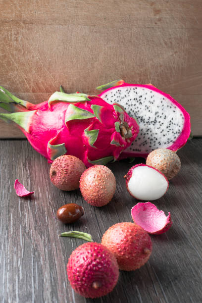 istock exotic organic dragon fruit pitaya on the black table 926667884