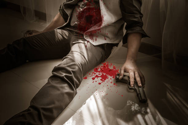 istock Depressed Man, Businessman his sad. Suicidal man about to commit a suicide. Unemployment and business failure concept. 926668154