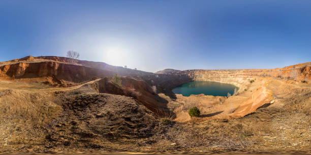 istock Spherical panorama of a mining crater in the Earth crust 926668204